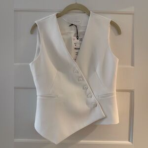 ZARA- White tailored vest, size XS
